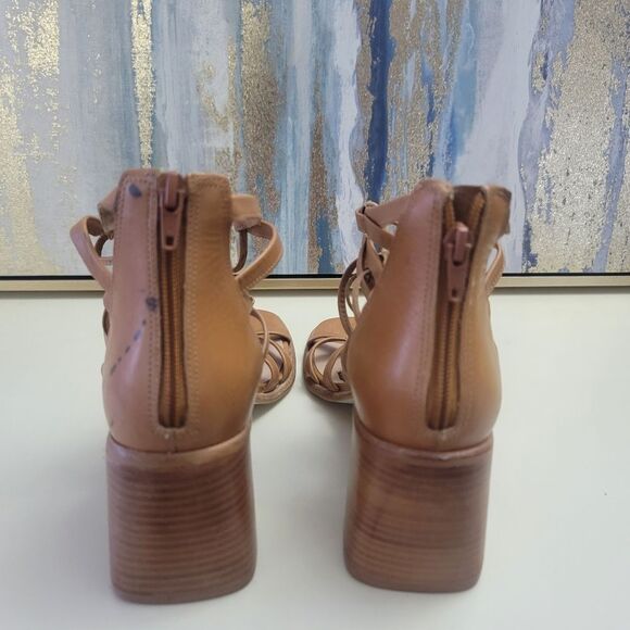 Tan Gladiator Sandals with High Straps - Picture 4 of 10